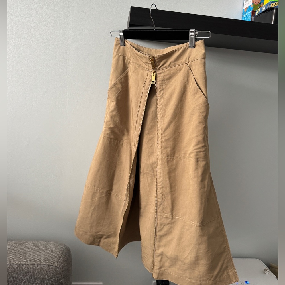 Burberry Khaki Midi Skirt